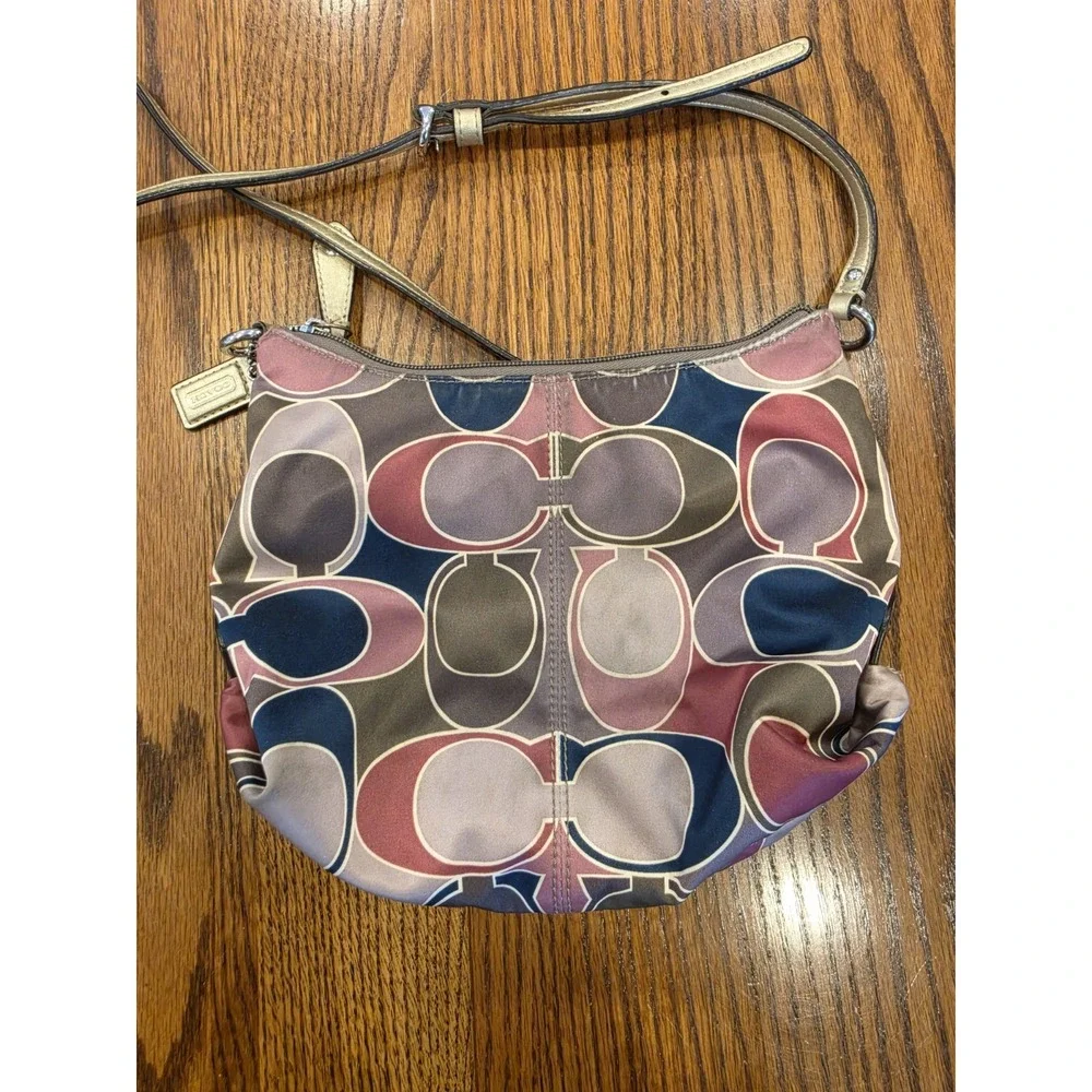 Coach Swingpack‎ Ashley Scarf Signature Purse Crossbody Small Metallic